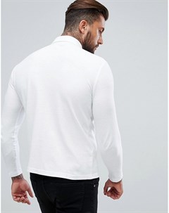 Белая рубашка классического кроя из ткани пике Boohooman