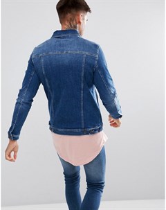 Синяя узкая джинсовая куртка 11 degrees