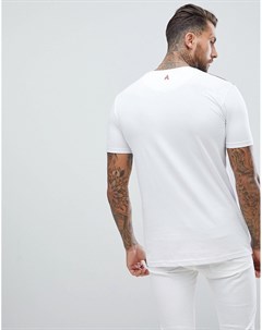 Белая облегающая футболка с логотипом Aces couture