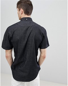 Приталенная джинсовая рубашка с короткими рукавами Clean Cut Clean cut copenhagen