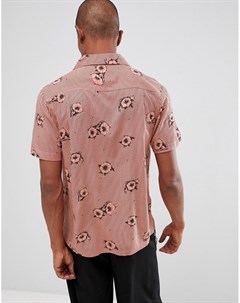 Коралловая рубашка с цветочным принтом Delsur Huf