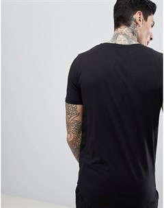 Стретчевая футболка с круглым вырезом и закругленным краем Process black