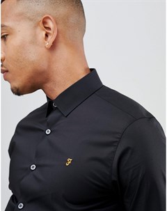 Черная строгая рубашка зауженного кроя из эластичного поплина Farah Swinton Farah smart