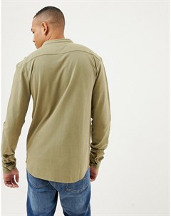 Рубашка с воротником стойкой длинными рукавами и карманом Tall Replika