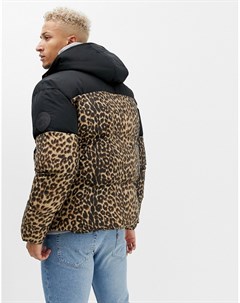 Дутая куртка с леопардовым принтом Boohooman