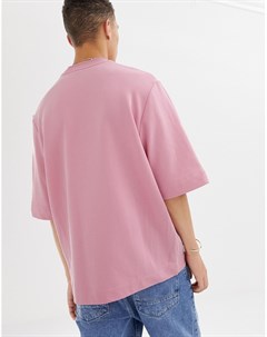 Розовый oversize свитшот с короткими рукавами Asos white
