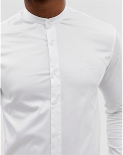 Белая обтягивающая рубашка с воротником на пуговице Avail London Avail london