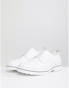 Белые кожаные туфли на шнуровке Zign