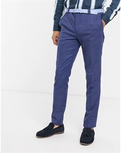 Темно синие фактурные брюки из переработанного полиэстера Viggo