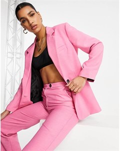 Розовый однобортный пиджак узкого кроя в винтажном стиле Asos design