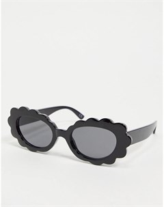 Черные очки с оправой в форме маргариток в стиле 90 х из переработанных материалов Asos design