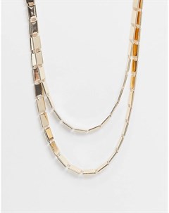 Многоярусное ожерелье с крупными звеньями золотого цвета Asos design