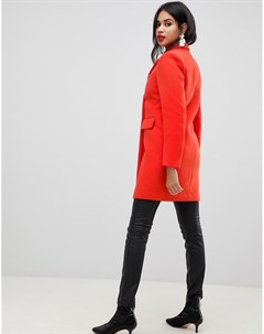 Оранжевое двубортное пальто Morgan