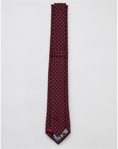 Бордовый узкий галстук в горошек Paul smith