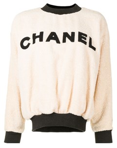 Фактурный джемпер с нашивкой логотипом Chanel pre-owned