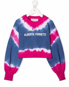 Толстовка с принтом тай дай и логотипом Alberta ferretti kids