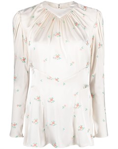 Блузка с длинными рукавами и цветочной вышивкой Paco rabanne