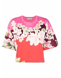 Укороченная футболка с цветочным принтом Valentino