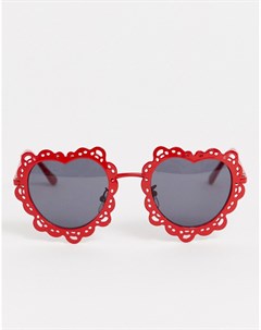Красные филигранные солнцезащитные очки в виде сердец Jeepers peepers