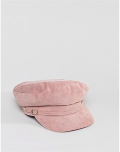 Розовая вельветовая кепка газетчика с пряжкой Accessorize
