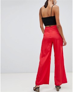 Красные широкие брюки с полосками эксклюзивно от Boohoo