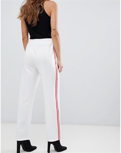 Белые брюки с широкими штанинами с контрастными полосками Boohoo petite