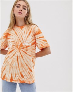 Оранжевая футболка с принтом тай дай Converse
