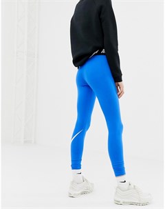 Синие леггинсы с логотипом на поясе Nike