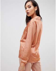 Свободная рубашка из атласной ткани ASOS DESIGN Tall Asos tall