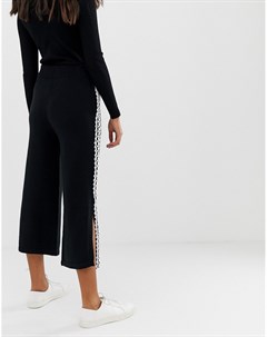 Широкие укороченные брюки с кружевными вставками Amy lynn