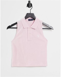 Розовая футболка поло без рукавов Polo ralph lauren