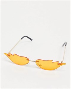 Модные очки с отделкой в форме пламени и оранжевыми стеклами Asos design