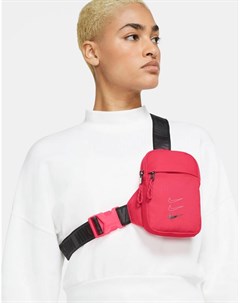 Розовая сумка через плечо с названием бренда на ремешках Nike