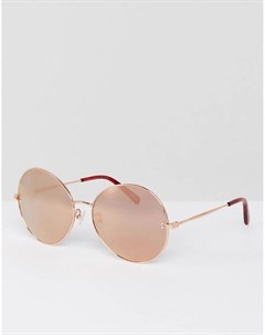 Круглые солнцезащитные очки золотисто розового цвета 62 мм SC0087S Stella mccartney