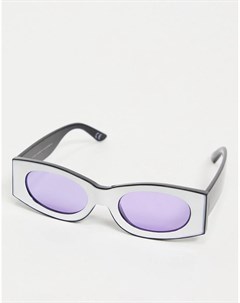 Квадратные солнцезащитные очки в белой оправе с фиолетовыми стеклами Asos design
