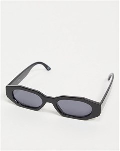 Черные солнцезащитные очки в шестиугольной блестящей оправе из переработанного пластика Asos design
