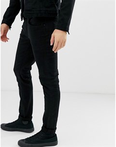 Выбеленные черные суперузкие джинсы стретч Jefferson