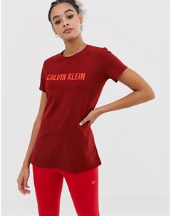 Красная футболка с короткими рукавами Calvin klein performance