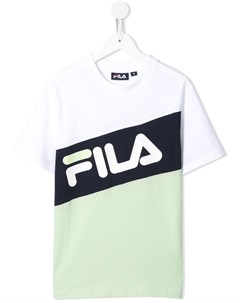 Футболка с диагональной полоской и логотипом Fila kids