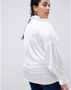 Блузка с бантом контрастного цвета Junarose