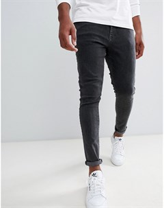 Серые джинсы скинни с логотипом Nicce