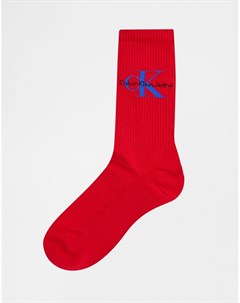 Красные носки с логотипом Calvin klein jeans