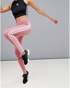 Темно розовые леггинсы с тремя полосками Training Adidas
