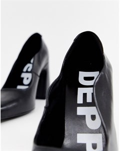 Кожаные туфли на блочном каблуке для широкой стопы Depp