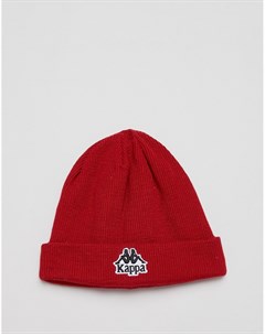 Красная шапка бини с вышитым логотипом Kappa