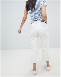 Белые укороченные расклешенные джинсы Ryder