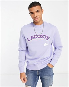 Фиолетовый свитшот с круглым вырезом и логотипом 3D Lacoste