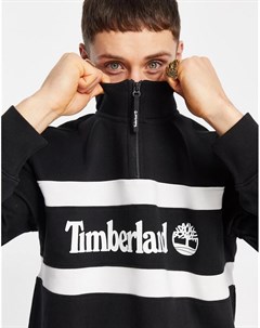 Черный свитшот на короткой молнии с логотипом Timberland