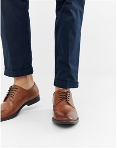 Светло коричневые мягкие кожаные туфли на шнуровке Asos design