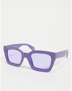 Солнцезащитные очки в стиле 70 х в квадратной оправе в стиле oversized фиолетового цвета с затемненн Asos design
